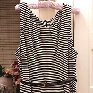 NWOT Merona XXL Sleeveless BW Stripe Dress